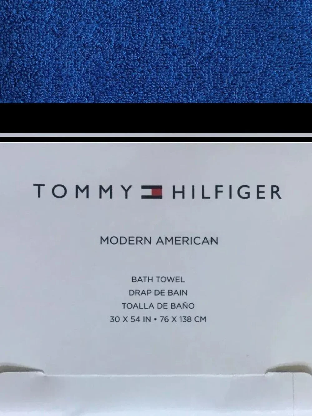 new 6-piece BRIGHT BLUE Tommy Hilfiger Modern American 100% Cotton Towel Set